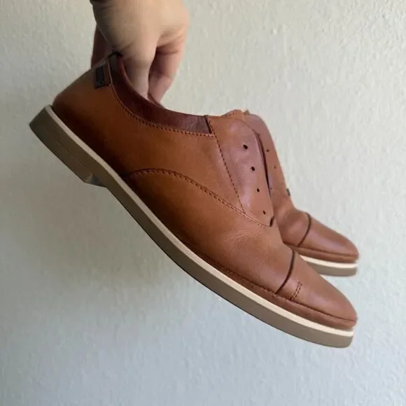 Pikolinos Pyrgos Laceless Slip On Oxford Shoes in Tan Brown Leather size 36 - Picture 6 of 13